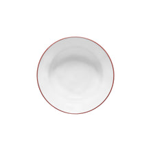 Load image into Gallery viewer, Costa Nova Beja 8&quot; White Red Soup/Pasta Plate Set

