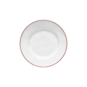 Costa Nova Beja 9" White Red Salad/Dessert Plate Set