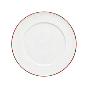 Costa Nova Beja 13" White Red Charger Plate/Platter Set