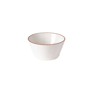 Costa Nova Beja 6" White Red Soup/Cereal Bowl Set