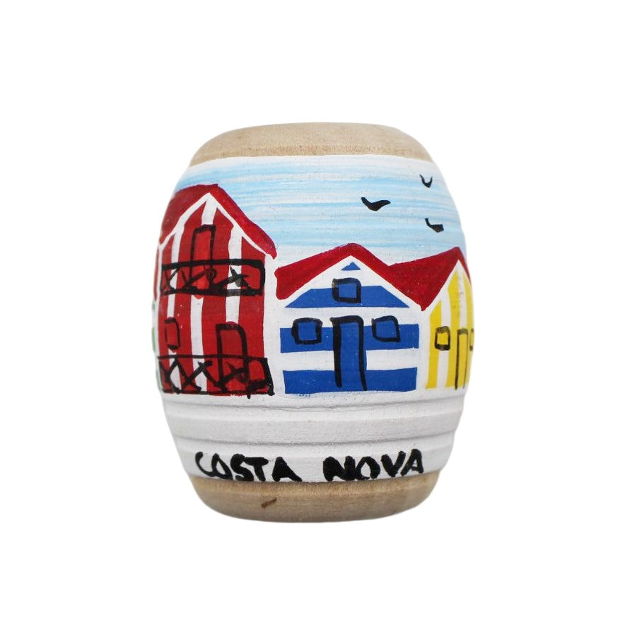 Hand Painted Wooden Made in Portugal Praia de Costa Nova Barrica Magnet