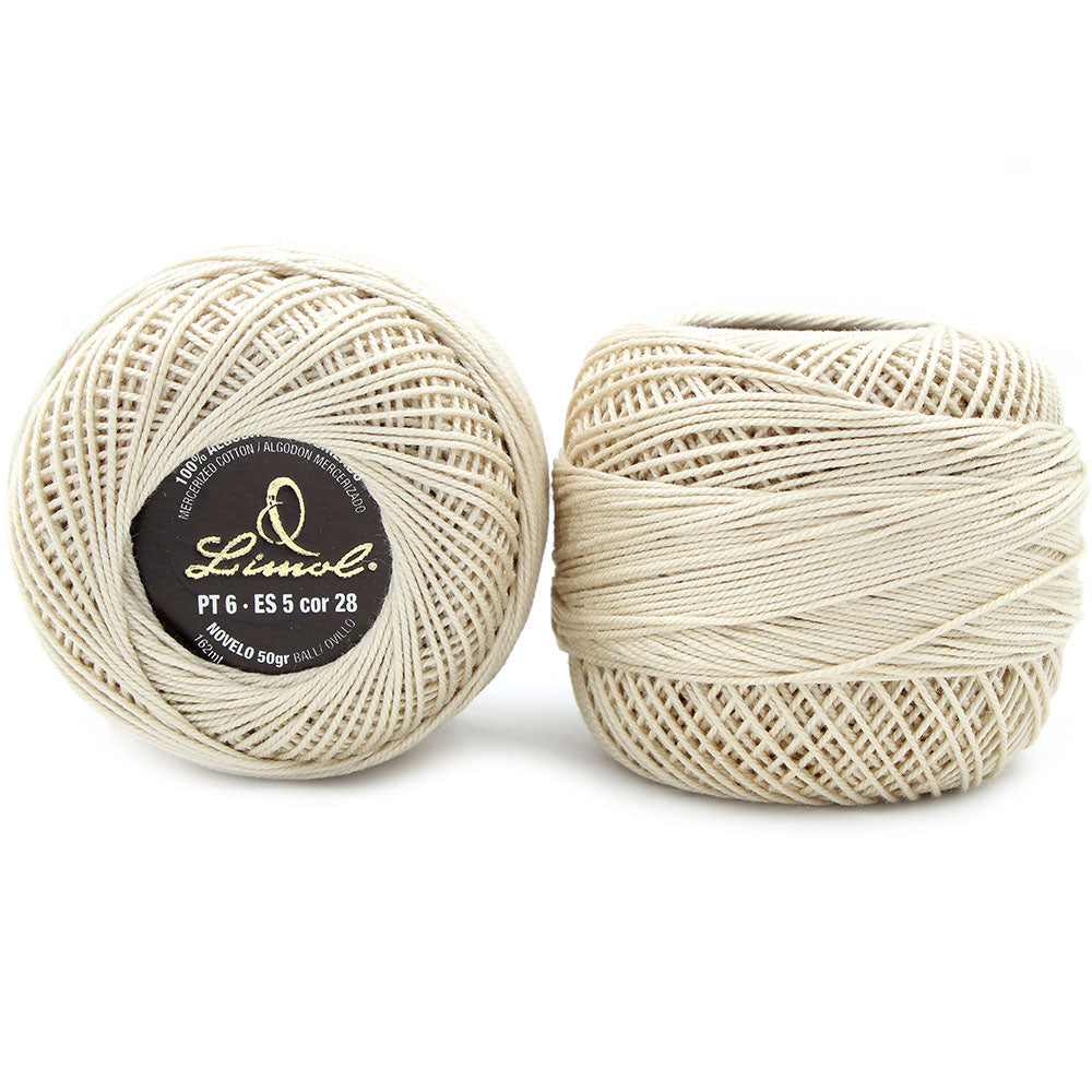 Limol Size 6 Neutral 50 Grs 100% Mercerized Crochet Thread Cotton Ball Set