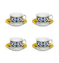 Load image into Gallery viewer, Vista Alegre Castelo Branco Tea Cup &amp; Saucer, Set of 4
