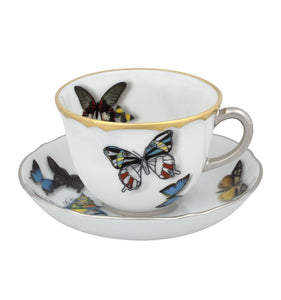 Vista Alegre Butterfly Parade Coffee Cup and Saucer