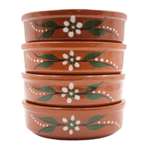 João Vale Hand-Painted Traditional Terracotta Crème Brulee Dishes, Set of 4