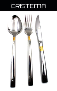 Cristema Pretoria 130-Piece Silverware Flatware Cutlery Set, Stainless Steel 12 Person