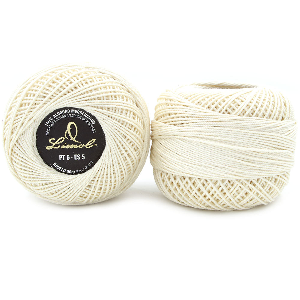 Limol Size 6 Neutral 50 Grs 100% Mercerized Crochet Thread Cotton Ball Set