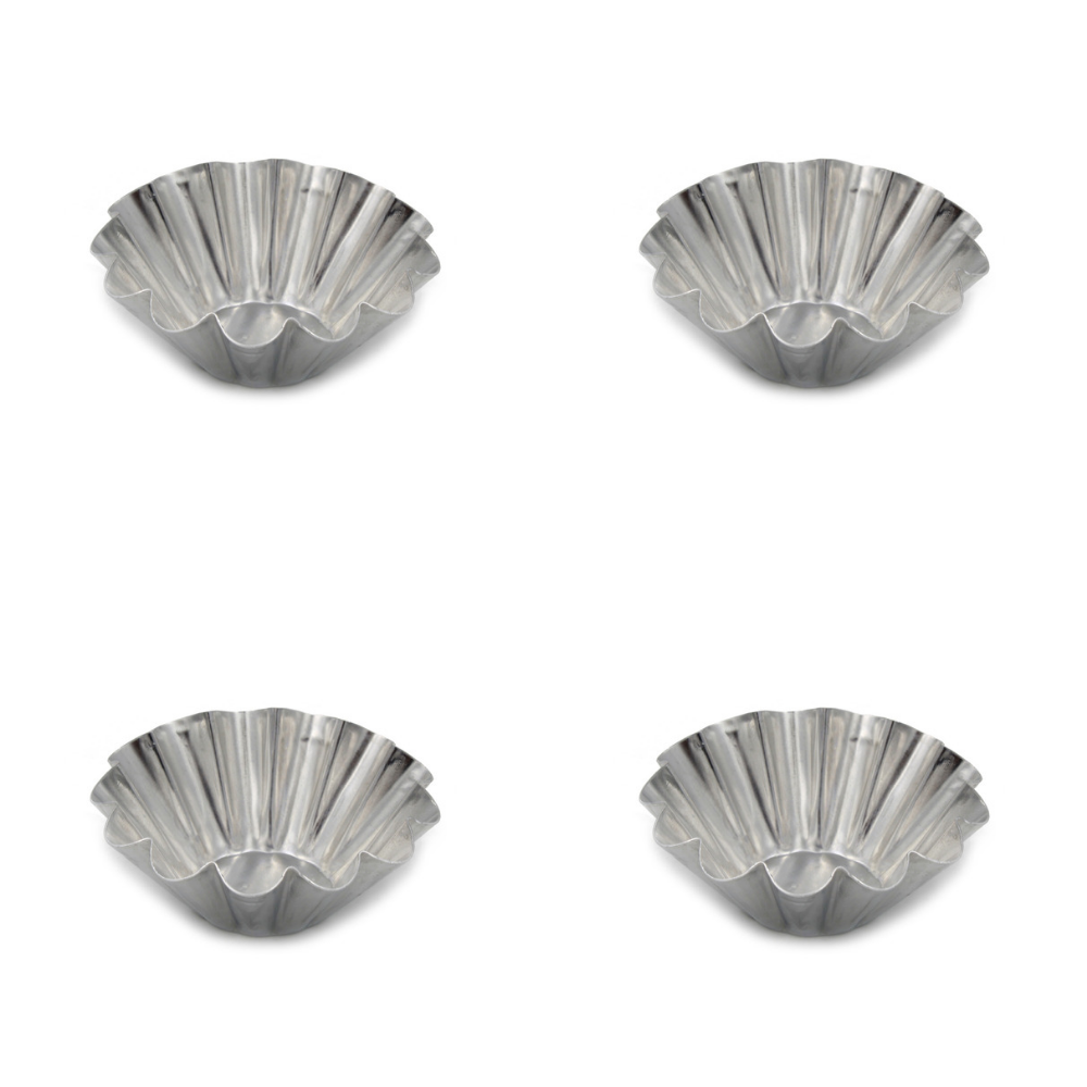 Grilo Kitchenware Egg Tart Aluminum Cupcake Cake Cookie Mold - Set of 4