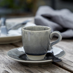 Costa Nova Madeira 3 oz. Grey Coffee Cup and Saucer Set