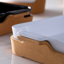 Load image into Gallery viewer, Casafina Ensemble 13&quot; Square White Baker with Cork Tray

