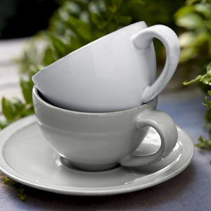 Costa Nova Friso 9 oz. White Tea Cup & Saucer Set