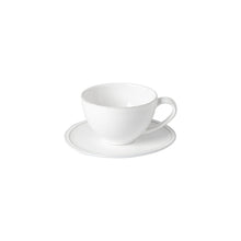 Load image into Gallery viewer, Costa Nova Friso 9 oz. White Tea Cup &amp; Saucer Set
