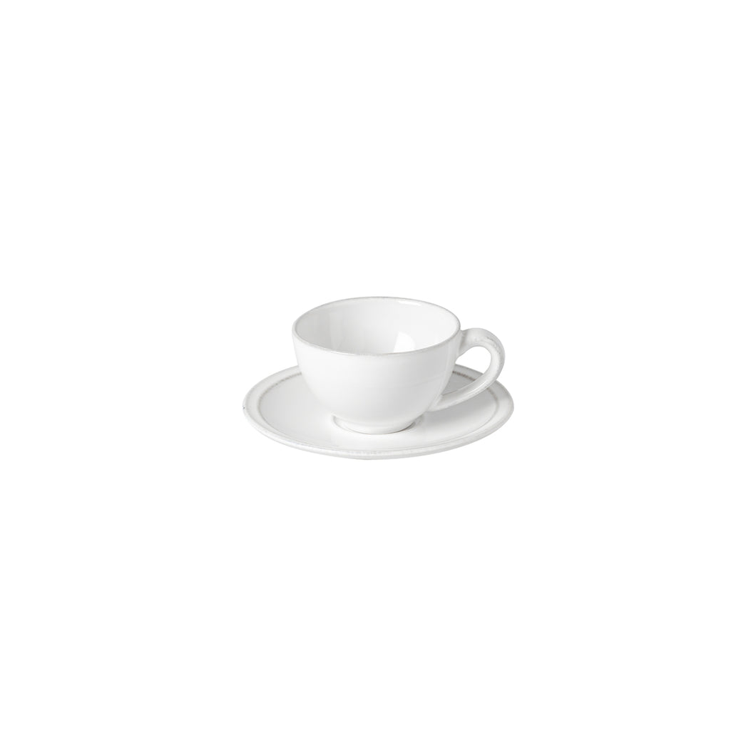 Costa Nova Friso 3 oz. White Coffee Cup & Saucer Set