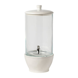 Casafina Fontana 19" White Glass Drink Dispenser With Stand