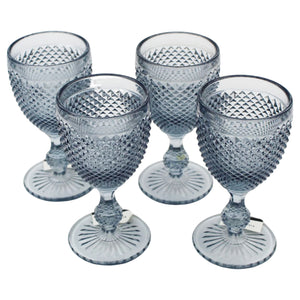 Vista Alegre Bicos Grey Water Goblets, Set of 4