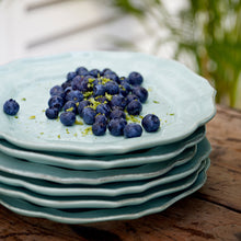 Load image into Gallery viewer, Casafina Impressions 9&quot; Robins Egg Blue Salad Plate Set
