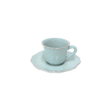 Load image into Gallery viewer, Casafina Impressions 3 oz. Robins Egg Blue Coffee Cup and Saucer Set
