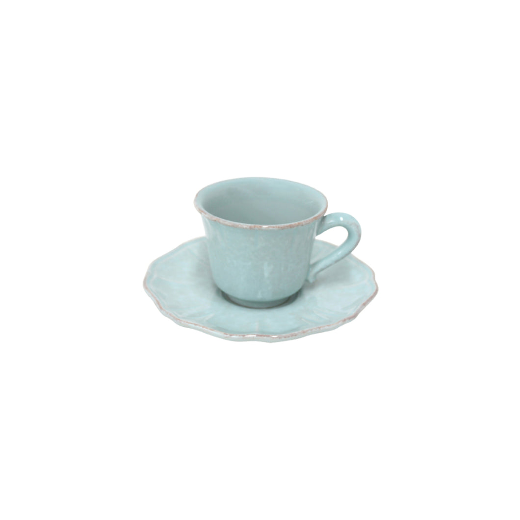 Casafina Impressions 3 oz. Robins Egg Blue Coffee Cup and Saucer Set