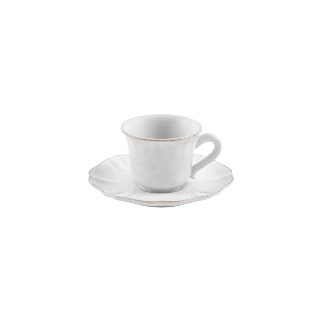 Casafina Impressions 3 oz. White Coffee Cup and Saucer Set