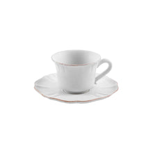 Load image into Gallery viewer, Casafina Impressions 8 oz. White Tea Cup and Saucer Set
