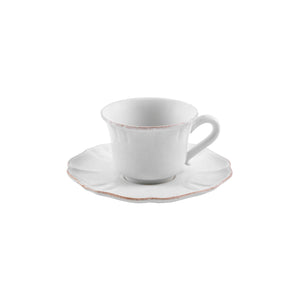 Casafina Impressions 8 oz. White Tea Cup and Saucer Set