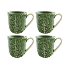 Load image into Gallery viewer, Bordallo Pinheiro Cabbage Mugs, Set of 4
