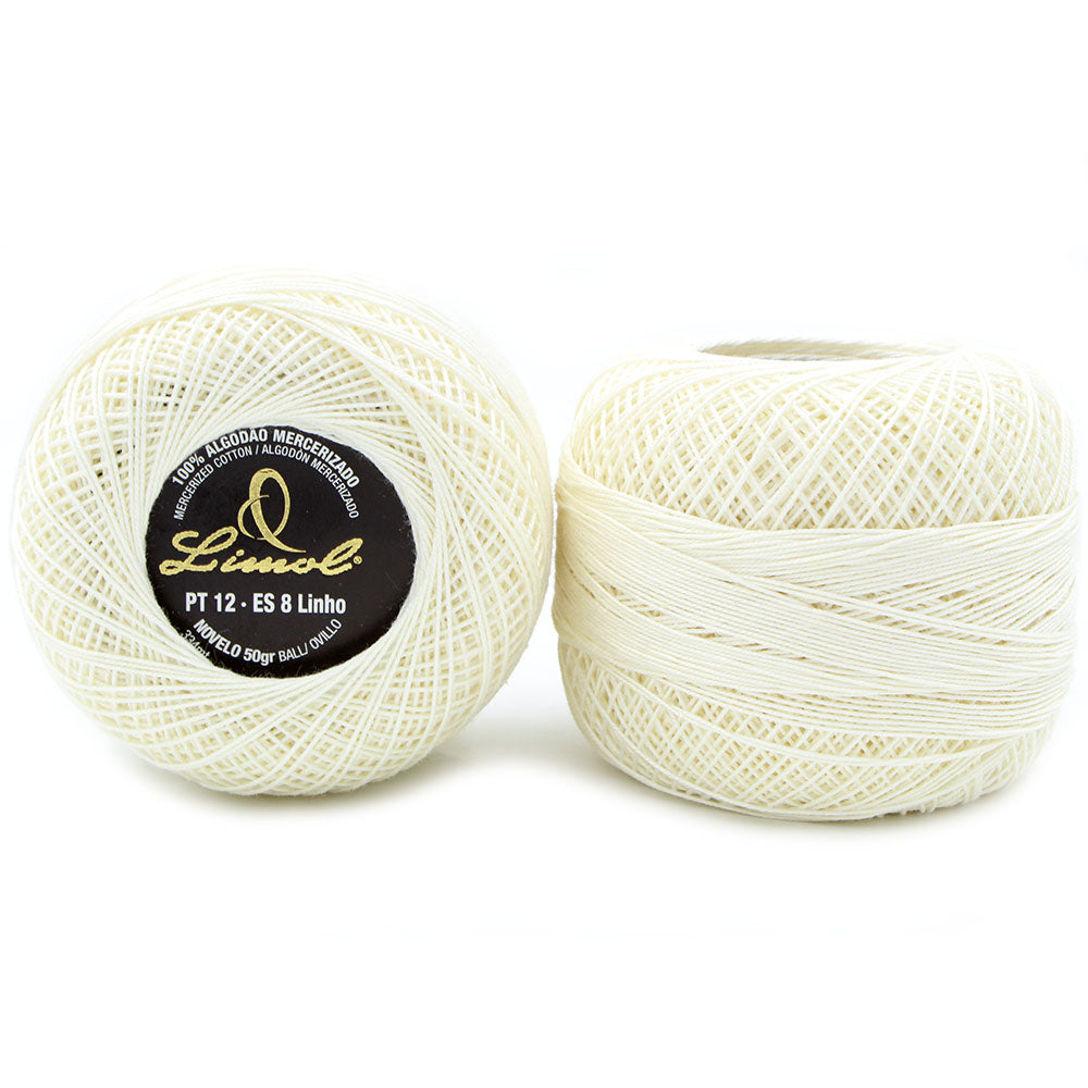 Limol Size 12 Neutral 50 Grs 100% Mercerized Crochet Thread Cotton Ball Set