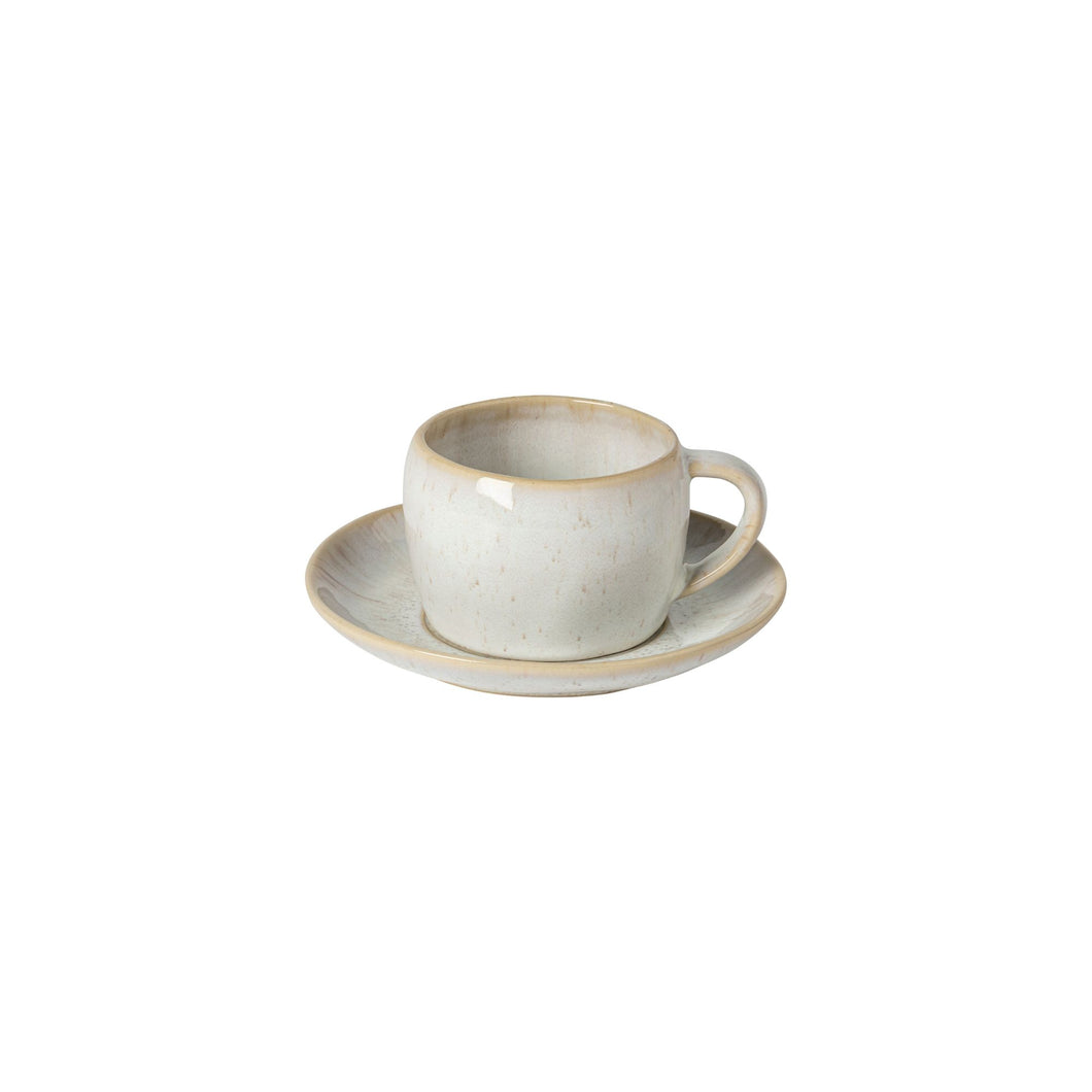 Casafina Eivissa 8 oz. Sand Beige Tea Cup & Saucer Set