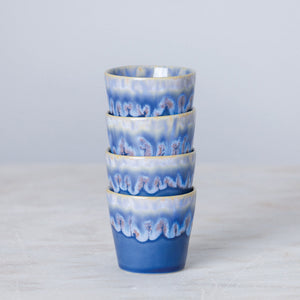 Costa Nova Grespresso Set of 8 Denim Lungo Cups with Gift Box