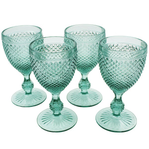 Vista Alegre Bicos Mint Green Water Goblets, Set of 4