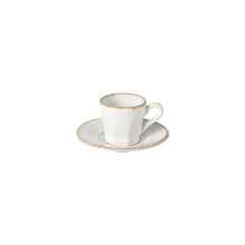 Load image into Gallery viewer, Costa Nova Luzia 5 oz. Cloud White Coffee Cup and Saucer Set
