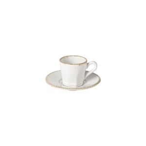 Costa Nova Luzia 5 oz. Cloud White Coffee Cup and Saucer Set