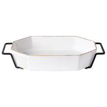 Load image into Gallery viewer, Costa Nova Luzia 14&quot; Cloud White Octagonal Baker with Steel Holder

