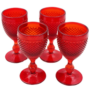 Vista Alegre Bicos Red Water Goblets, Set of 4