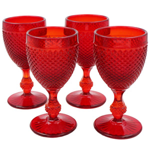 Vista Alegre Bicos Red Water Goblets, Set of 4