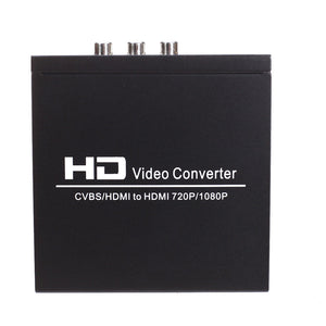 AV / CVBS + HDMI to HDMI 720P / 1080P HD Video Converter - Dual Voltage