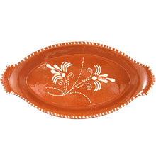 Load image into Gallery viewer, Vintage Portuguese Glazed Terracotta Clay Hand Painted Serving Platter

