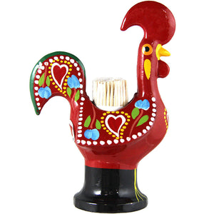 5" Hand-painted Traditional Barcelos Portuguese Rooster Aluminum Toothpick Holder