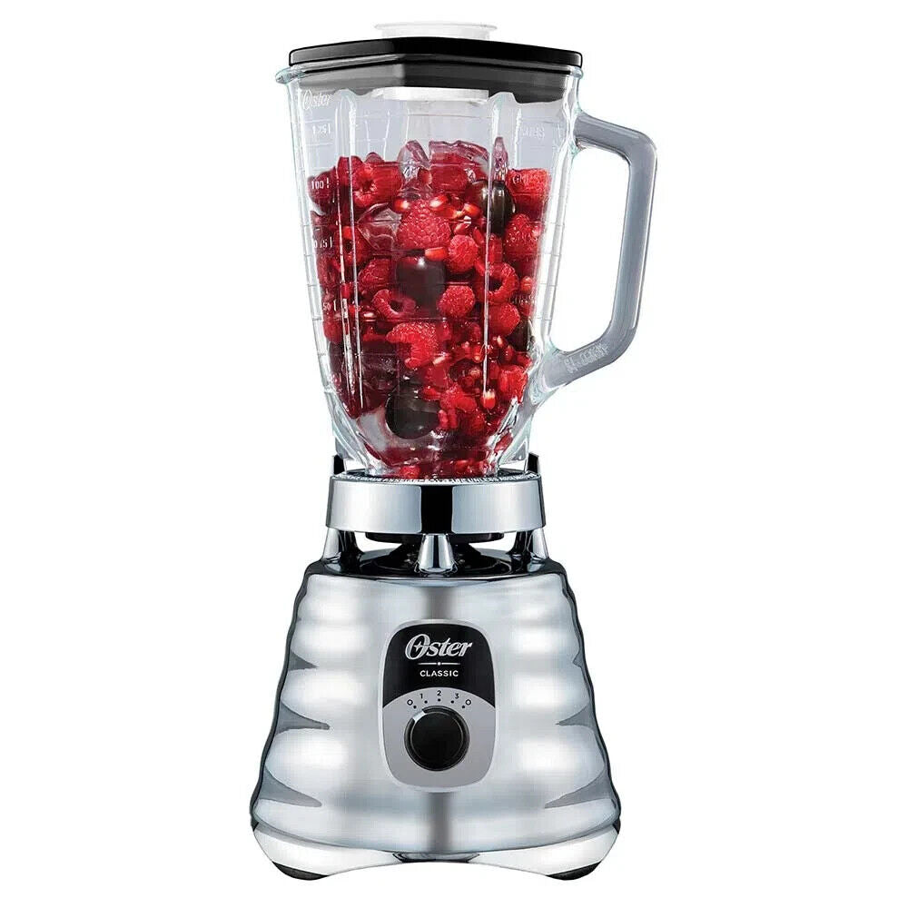 Oster 4655 Retro Chrome 3 Speed Blender Glass Jar, 220 Volts Export Only, Not for USA