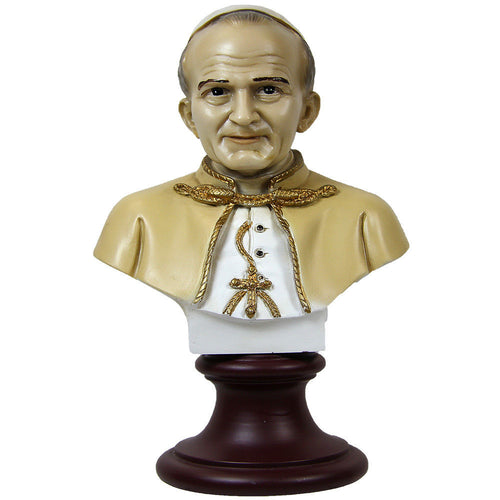 Hand Painted Pope Saint John Paul II Bust Statue Religious Figurine #600
