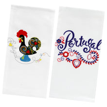 Load image into Gallery viewer, 100% Cotton Embroidered Portuguese Decorative Kitchen Dish Towel - Set of 2
