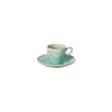 Load image into Gallery viewer, Casafina Taormina 3 oz. Aqua Coffee Cup and Saucer Set

