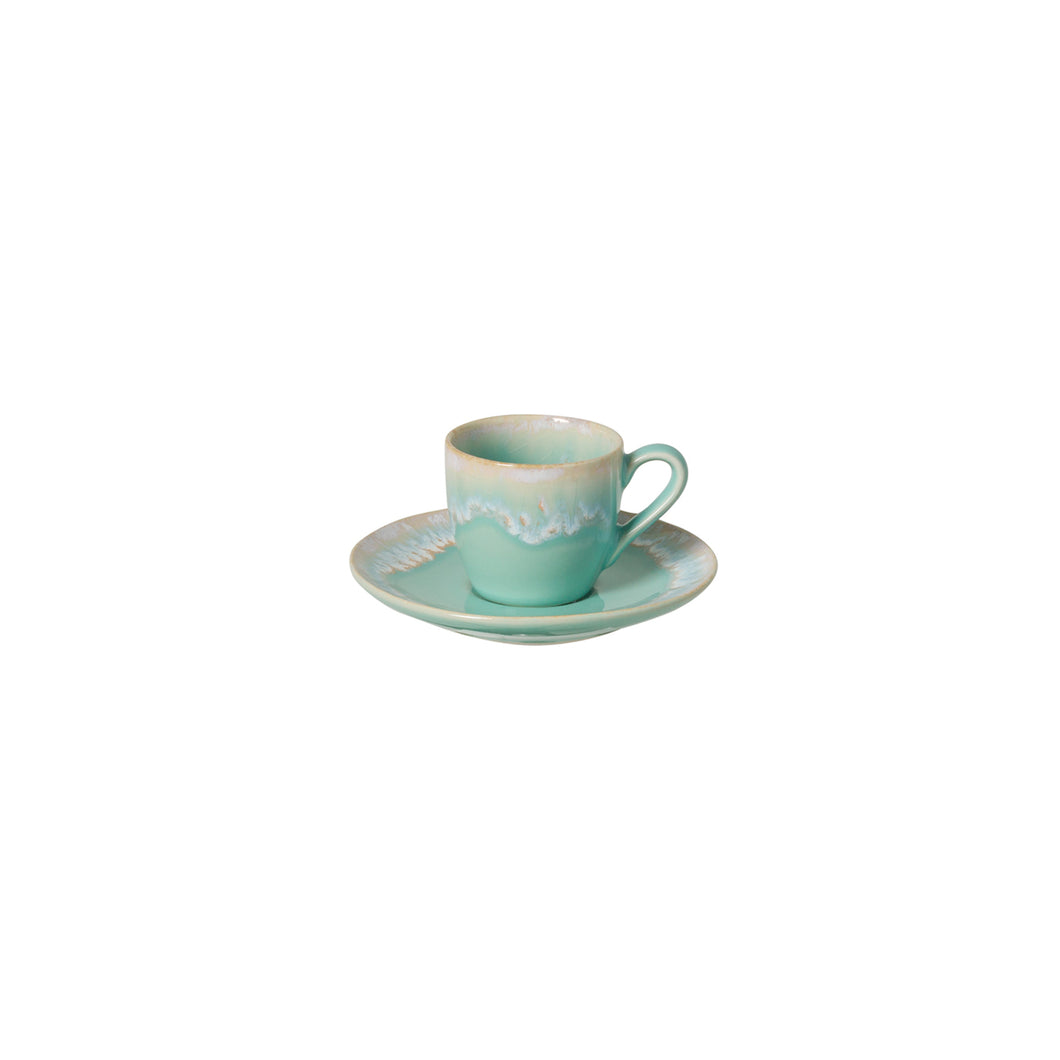 Casafina Taormina 3 oz. Aqua Coffee Cup and Saucer Set