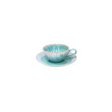 Load image into Gallery viewer, Casafina Taormina 7 oz. Aqua Tea Cup and Saucer Set
