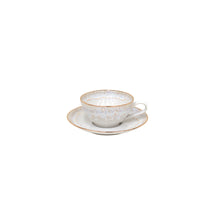 Load image into Gallery viewer, Casafina Taormina 7 oz. White Gold Tea Cup and Saucer Set
