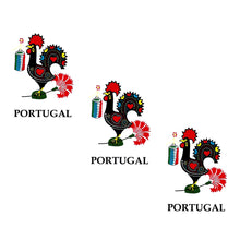 Load image into Gallery viewer, Traditional Portuguese Good Luck Barcelos Rooster Vinyl Sticker, Set of 3
