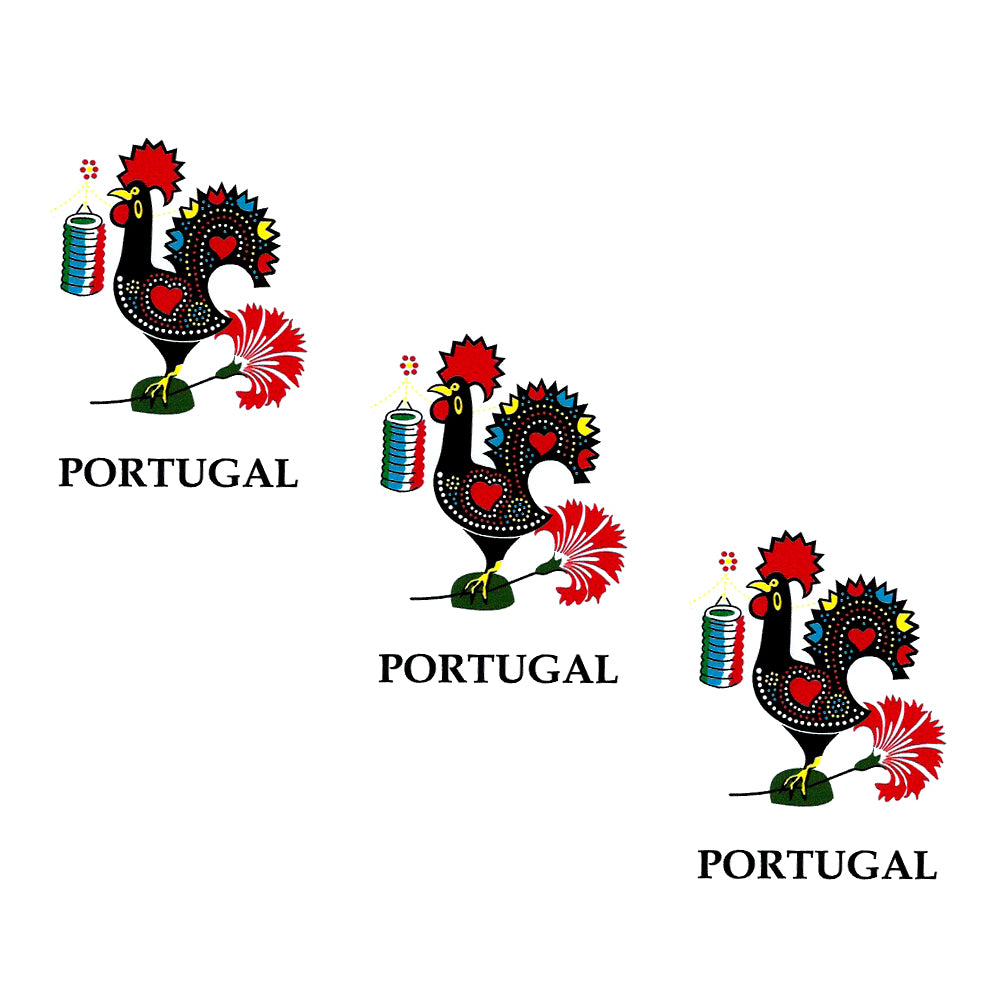 Traditional Portuguese Good Luck Barcelos Rooster Vinyl Sticker, Set of 3