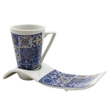 Load image into Gallery viewer, Portuguese Ceramic Tile Azulejo Espresso Cup with Serving Tray
