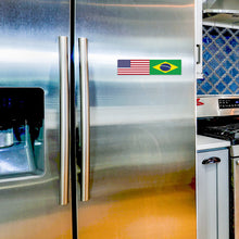 Load image into Gallery viewer, USA And Brazil Flag Flexible Refrigerator Magnet, Set of 3
