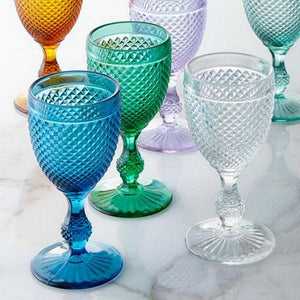 Vista Alegre Bicos Blue Water Goblets, Set of 4